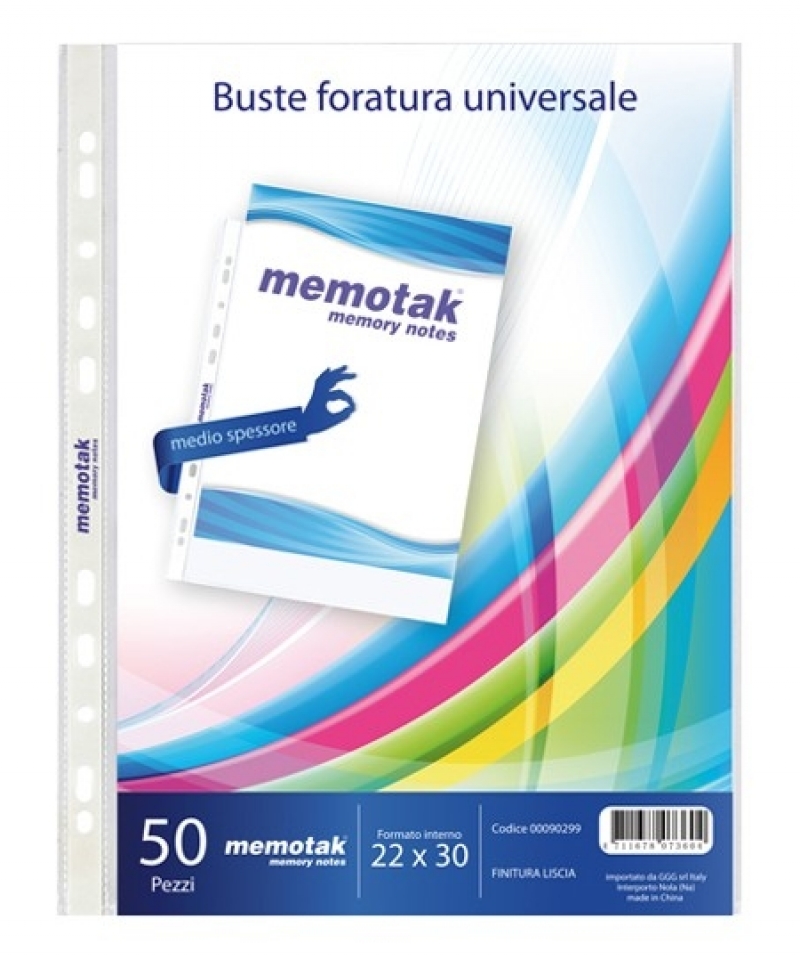 Buste 4 Fori Memotak 22x30 100 Micron 50 Pz.