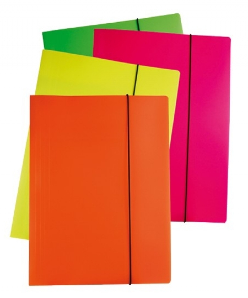 Cartelle Con Elastico Memotak PPL 24,5x34 Neon